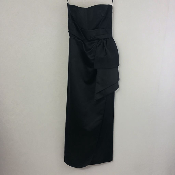 Vintage 80s Victor Costa Womens Black Formal Maxi Dress size 10 Elegant - Picture 4 of 11